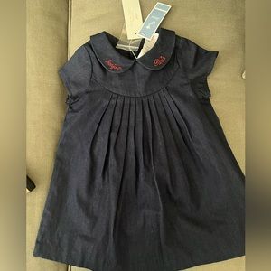 Jacadi Bonjour Paris denim dress 12m with tags